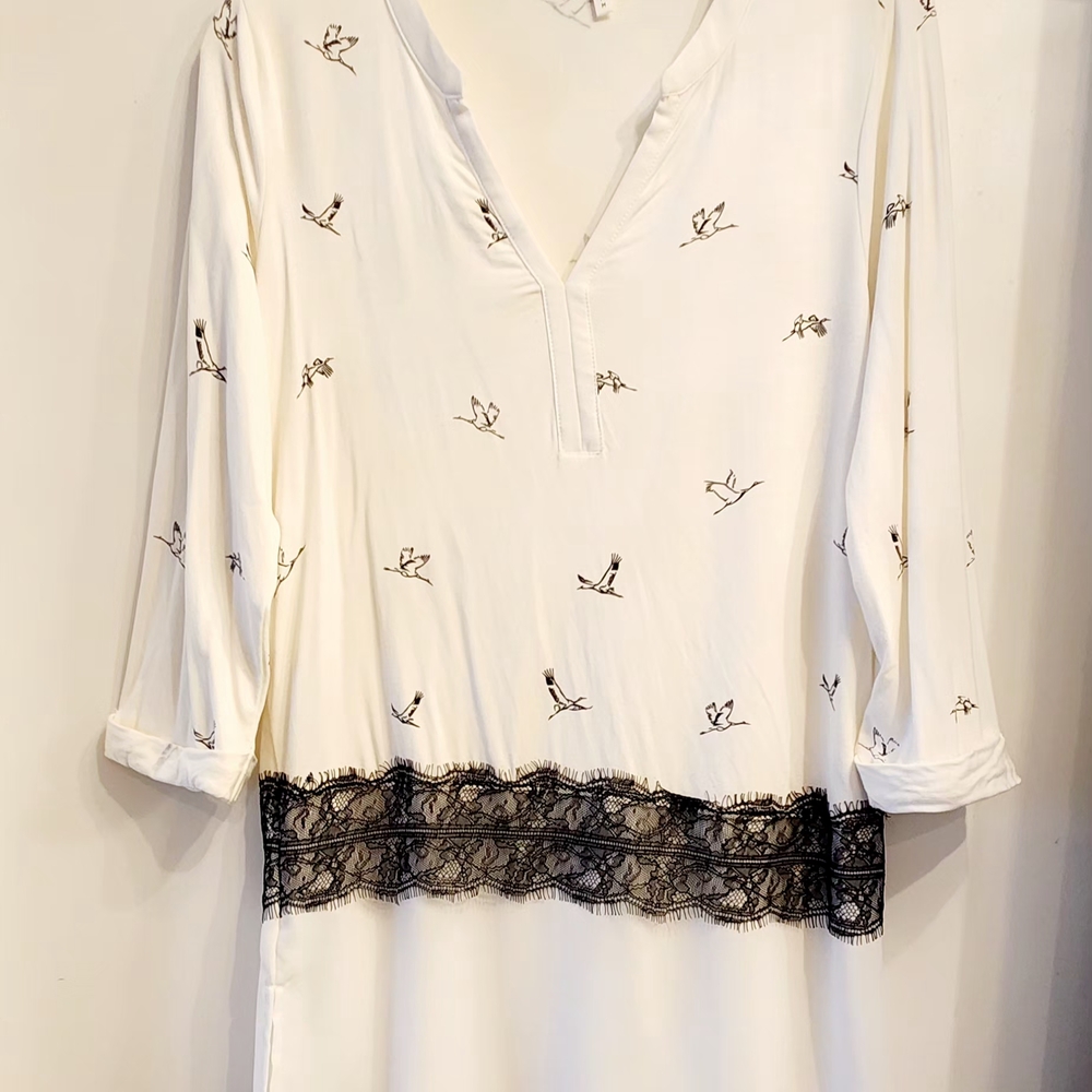 Camber & Grace Tunic Blouse with Lace Detail